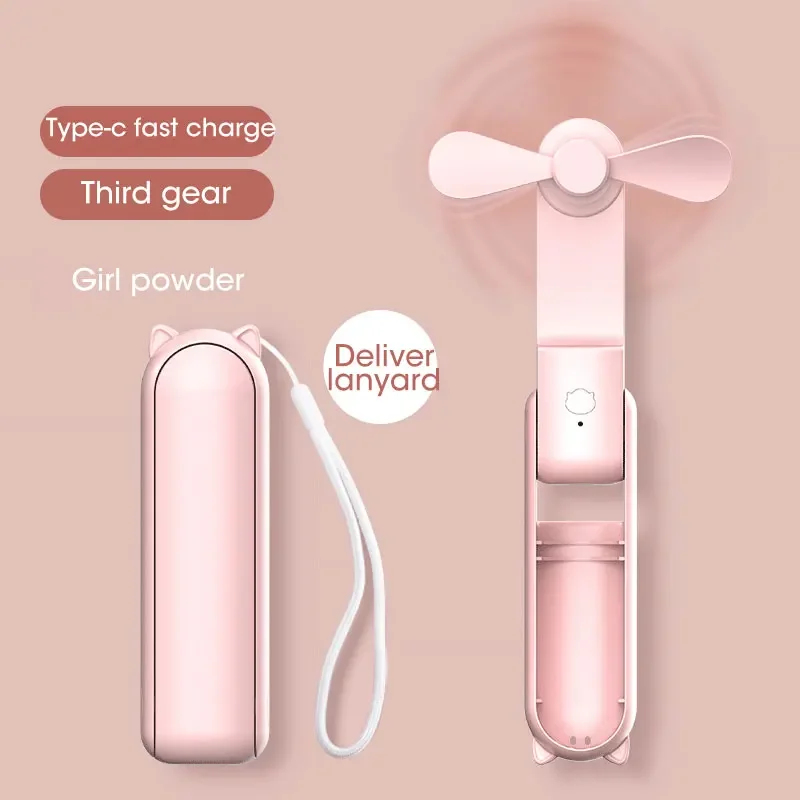 Renewable Energy Sources - 2000mAh Mini Portable Fan USB Rechargeable
