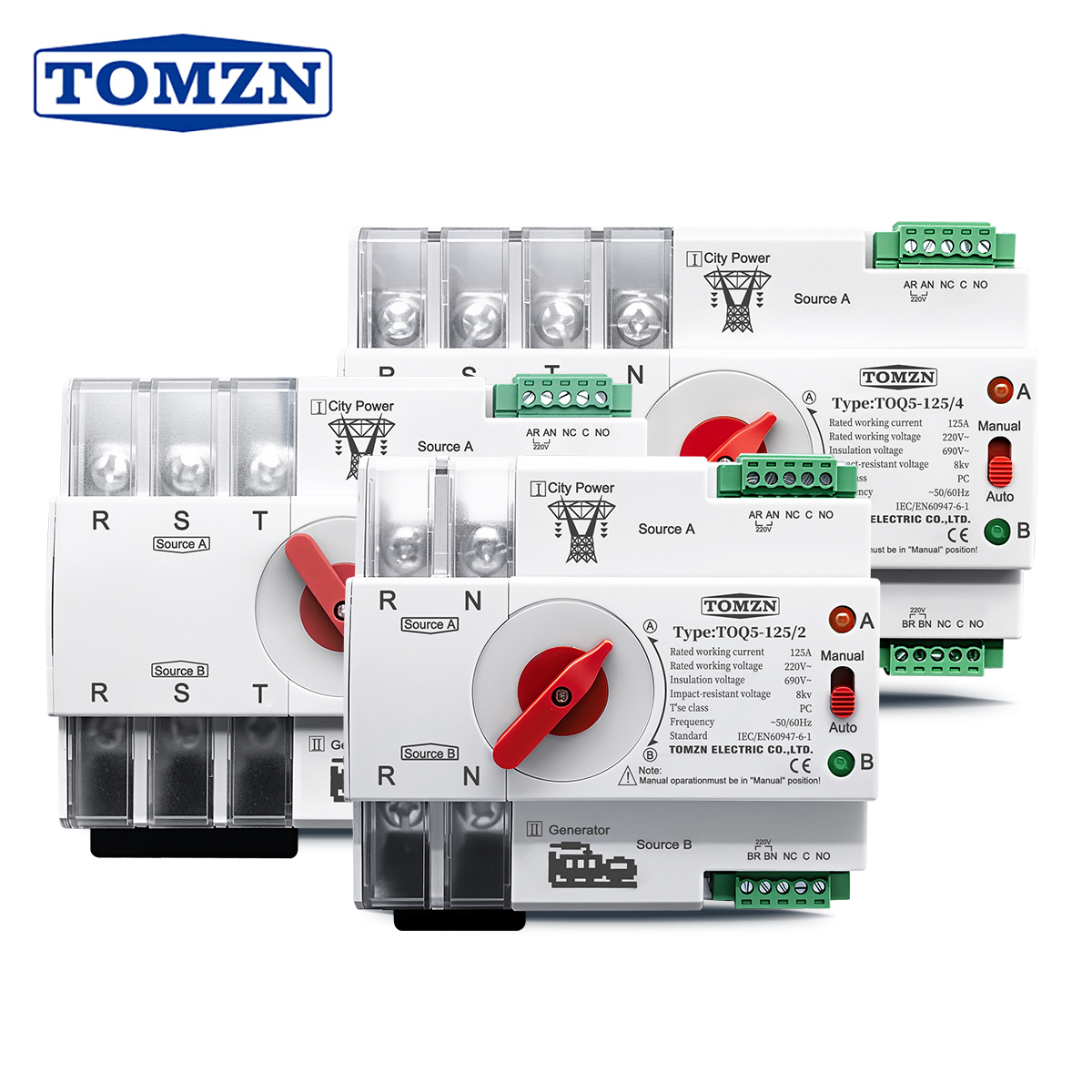 TOMZN Din Rail 2P 3P 4P ATS Du - Din Rail Circuit Breaker ulasan dan harga