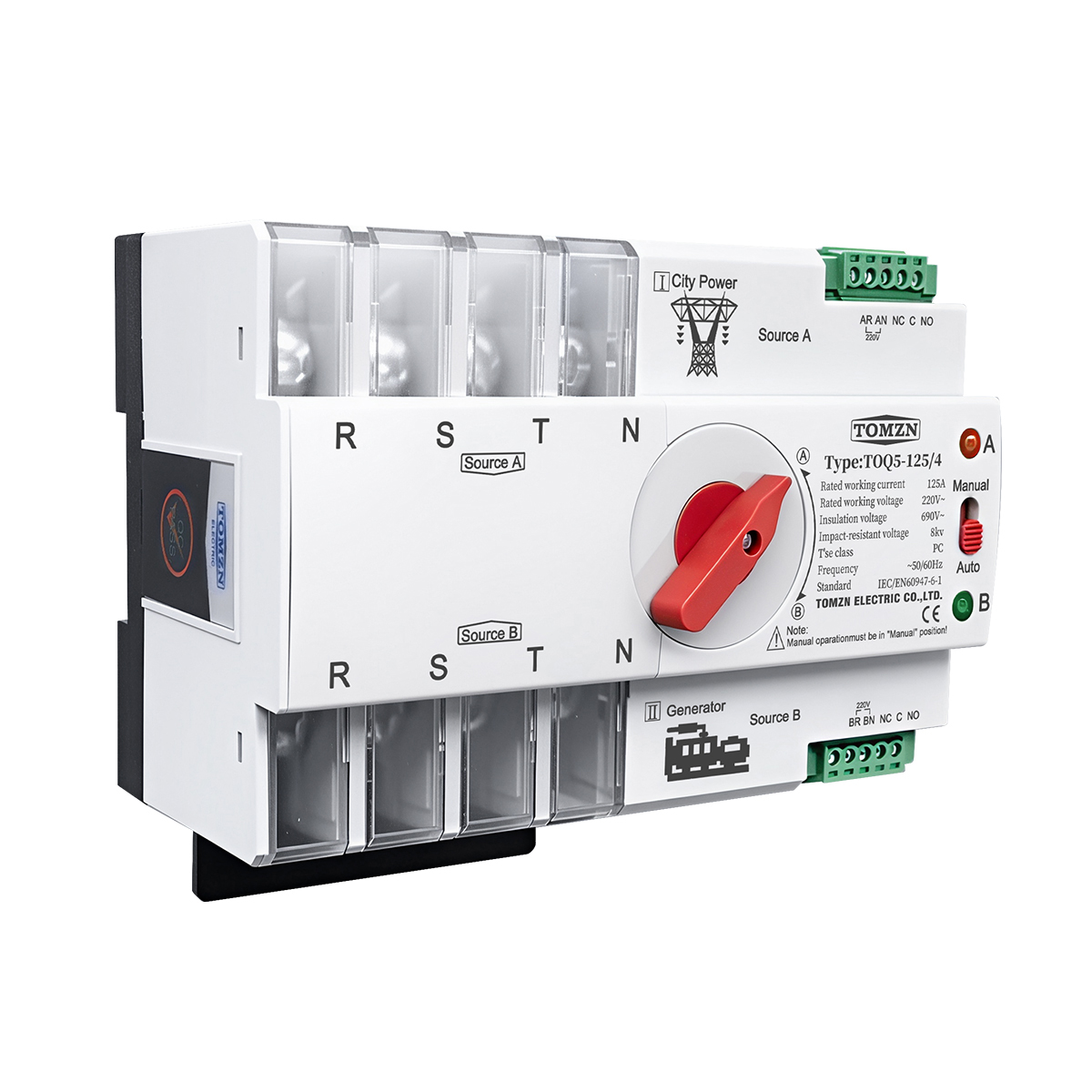 TOMZN Din Rail 2P 3P 4P ATS Du - Din Rail Circuit Breaker ulasan dan harga