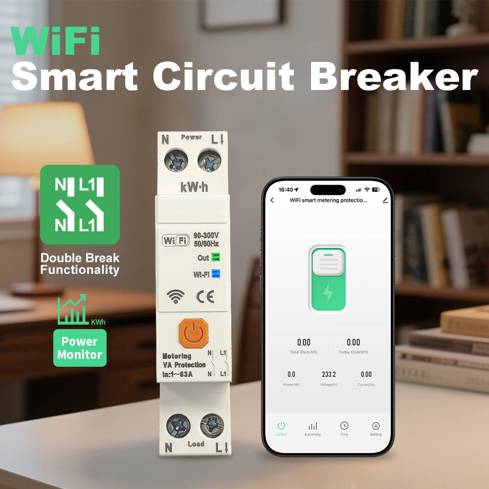 Tuya WIFI Smart Circuit Breake - Din Rail Circuit Breaker ulasan dan harga