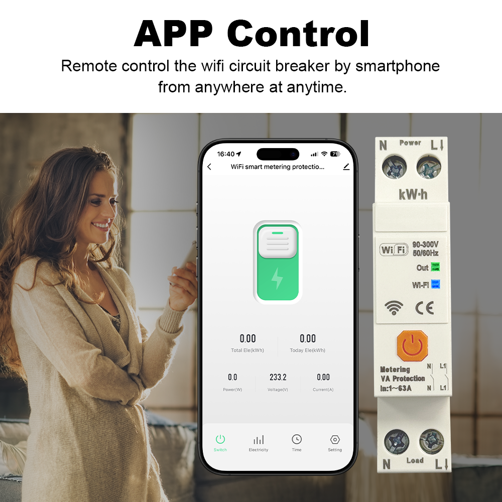 Tuya WIFI Smart Circuit Breake - Din Rail Circuit Breaker ulasan dan harga