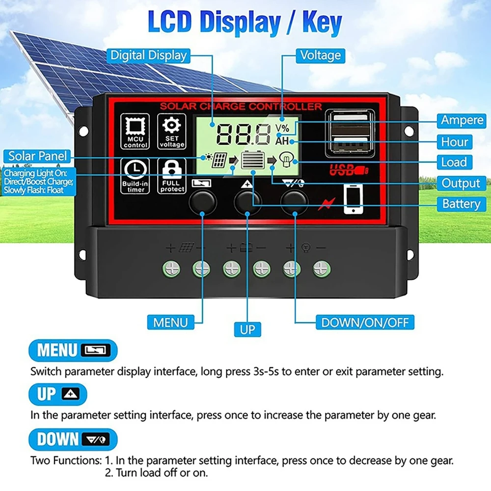 PWM Controller 100A 12V 24V Au - Pwm Charge Controller ulasan dan harga