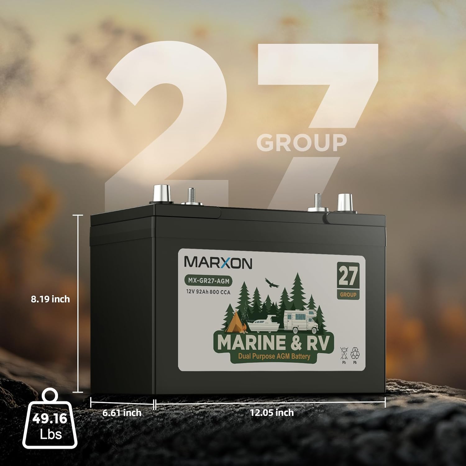 92Ah 800CCA AGM Marine Dual Pu - Agm Deep Cycle Battery ulasan dan harga