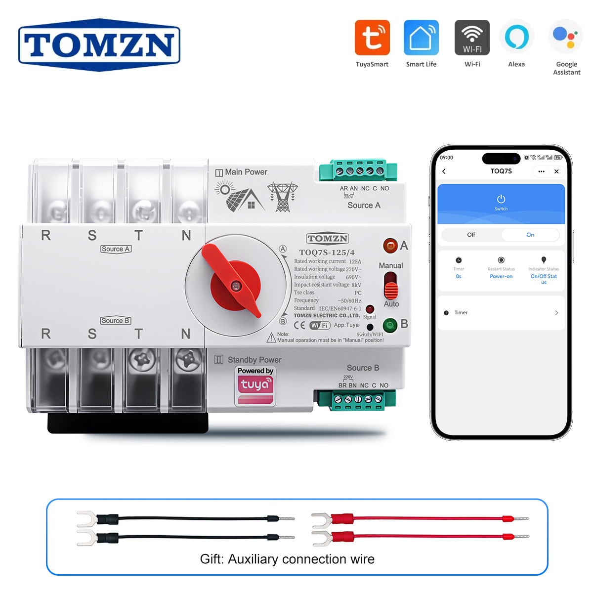 TOMZN TUYA SmartLife ATS 4P AC - Din Rail Circuit Breaker ulasan dan harga