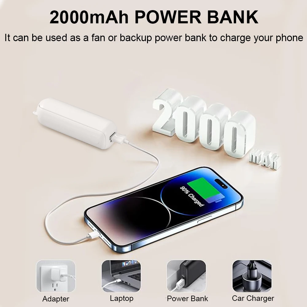 Portable Mini Fan 2000mAh USB  - Renewable Energy Sources ulasan dan harga