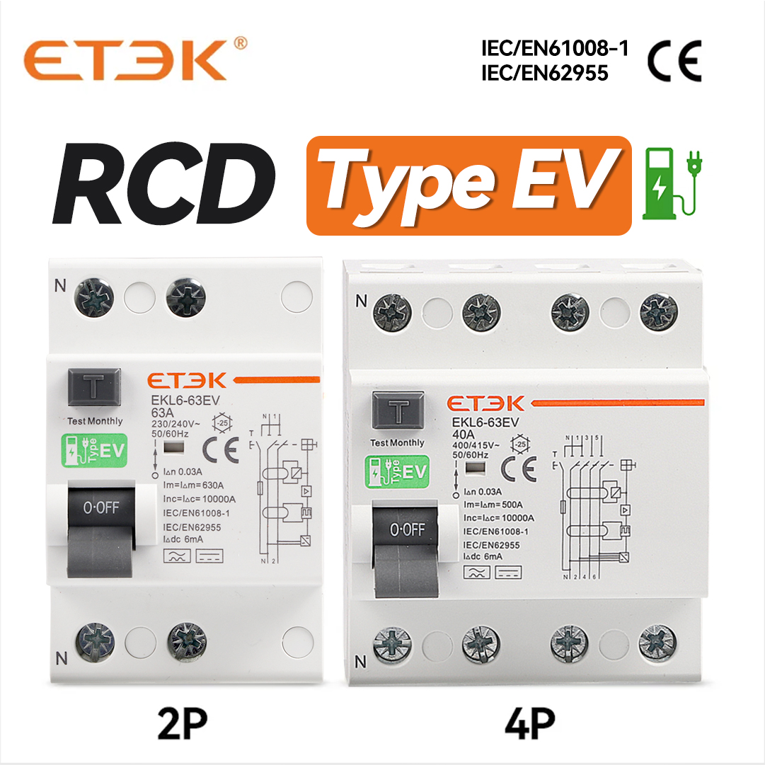 ETEK RCCB Type EV 2P 4P Earth  - Din Rail Circuit Breaker ulasan dan harga
