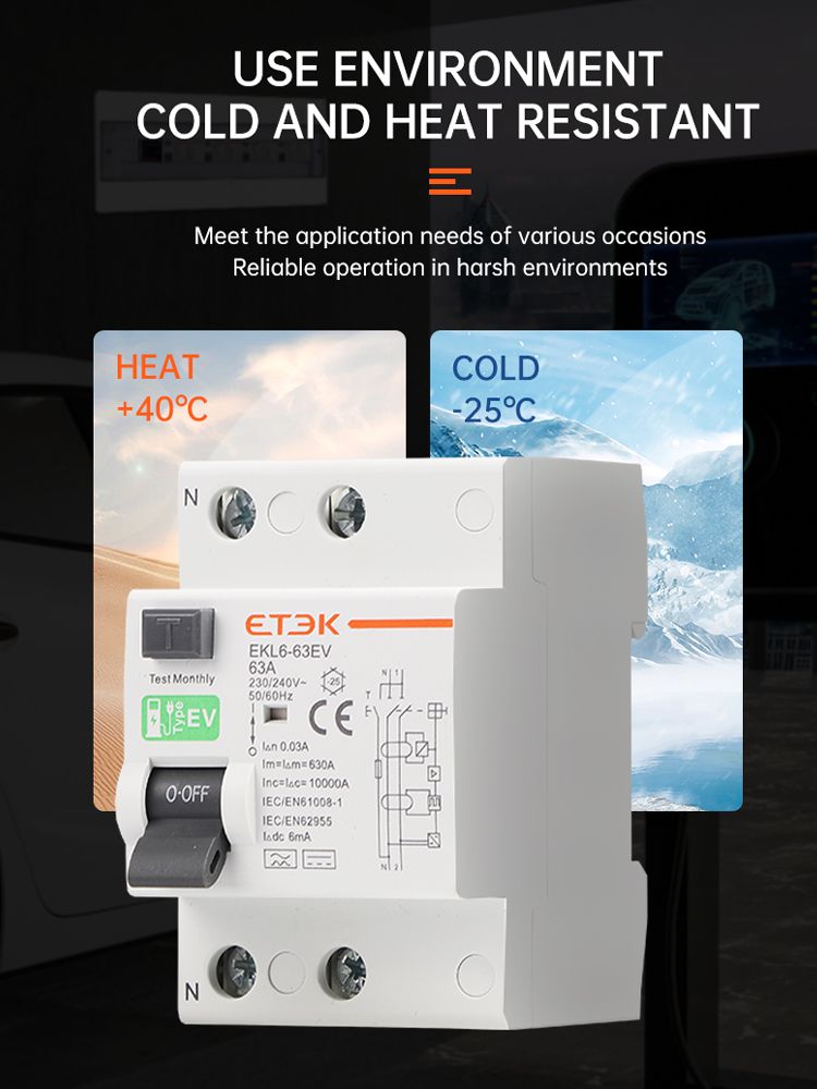 ETEK RCCB Type EV 2P 4P Earth  - Din Rail Circuit Breaker ulasan dan harga